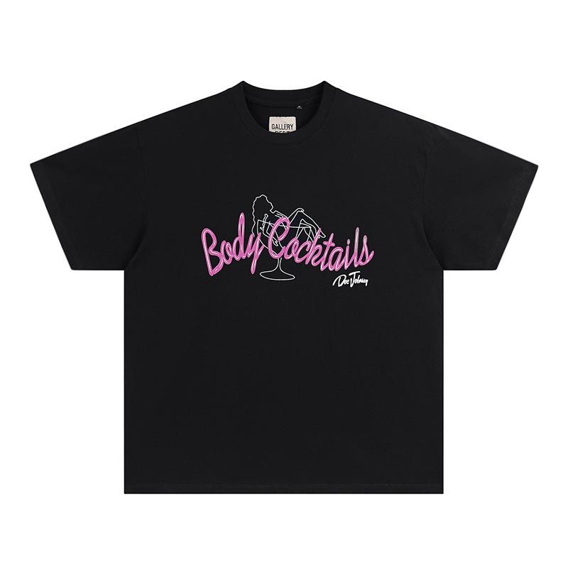 GALERIE Trendy 23SS Body Cocktails bedrucktes Kurzarm-T-Shirt mit Rundhalsausschnitt L schwarz