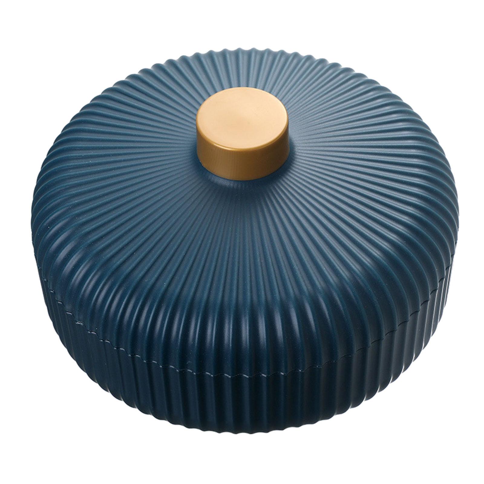 Servierbehälter für Süßigkeiten und Nüsse, rund, Kunststoff, Lebensmittelaufbewahrung, Mittagessen-Organizer, unterteilt, Weihnachts-Snack-Teller, Teller, Platte blau