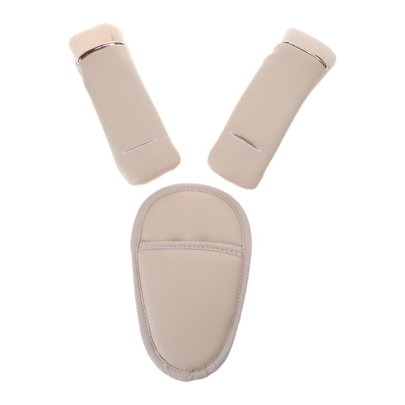 Verstellbare Schultergurt-Schoner Leicht zu reinigendes Set Universelles Kinderwagen-Gurtabdeckungs-Set 3 Stück/Set Langlebig für Kinderwagen beige
