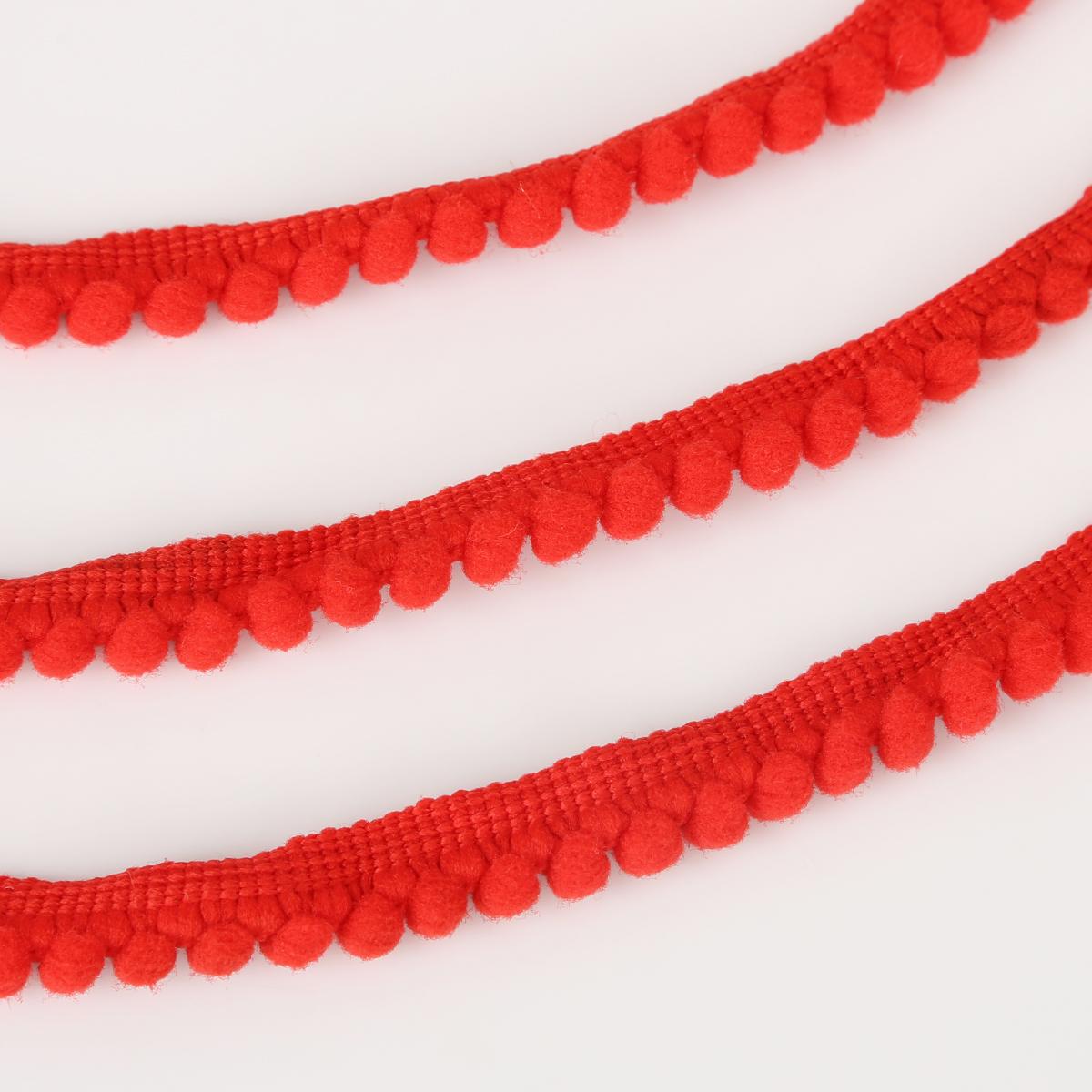 5 Yards Spitze Stoff Nähen Zubehör Pompom Trim Quaste Ball Fringe Band DIY Material Bekleidung 5mm rot