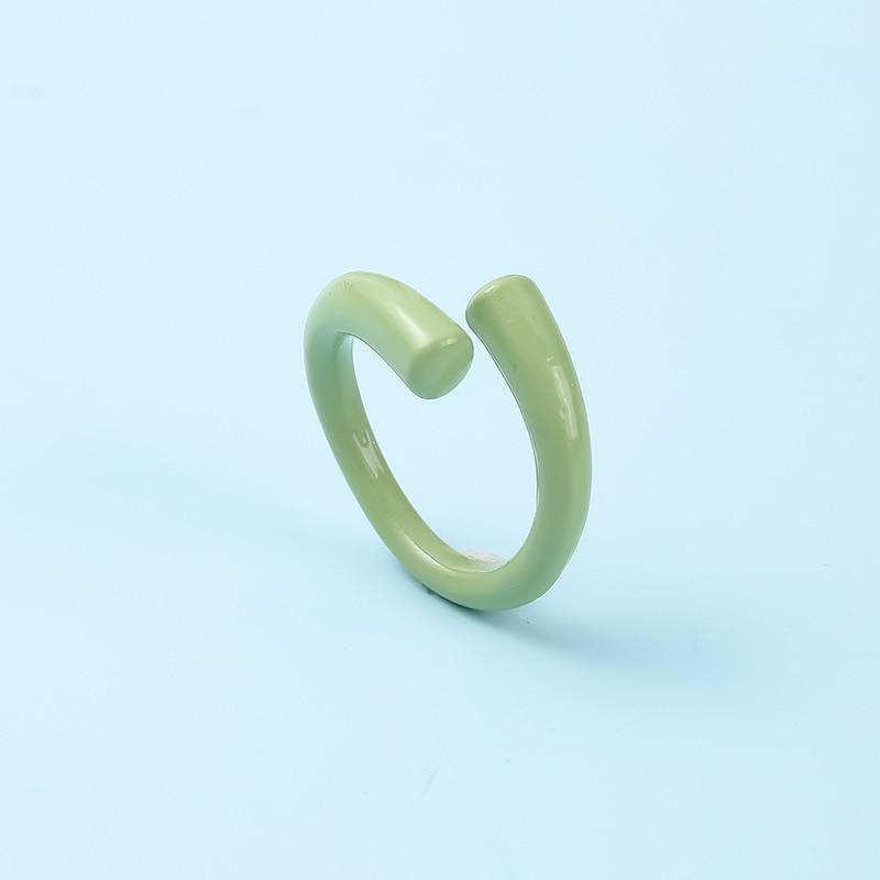 Vintage Punk Multi Color Fingerring Bagues Modeschmuck für Frauen Übertriebene Geometrien Offene Ringe Geschenk Anillos Ajustables Resizable grün