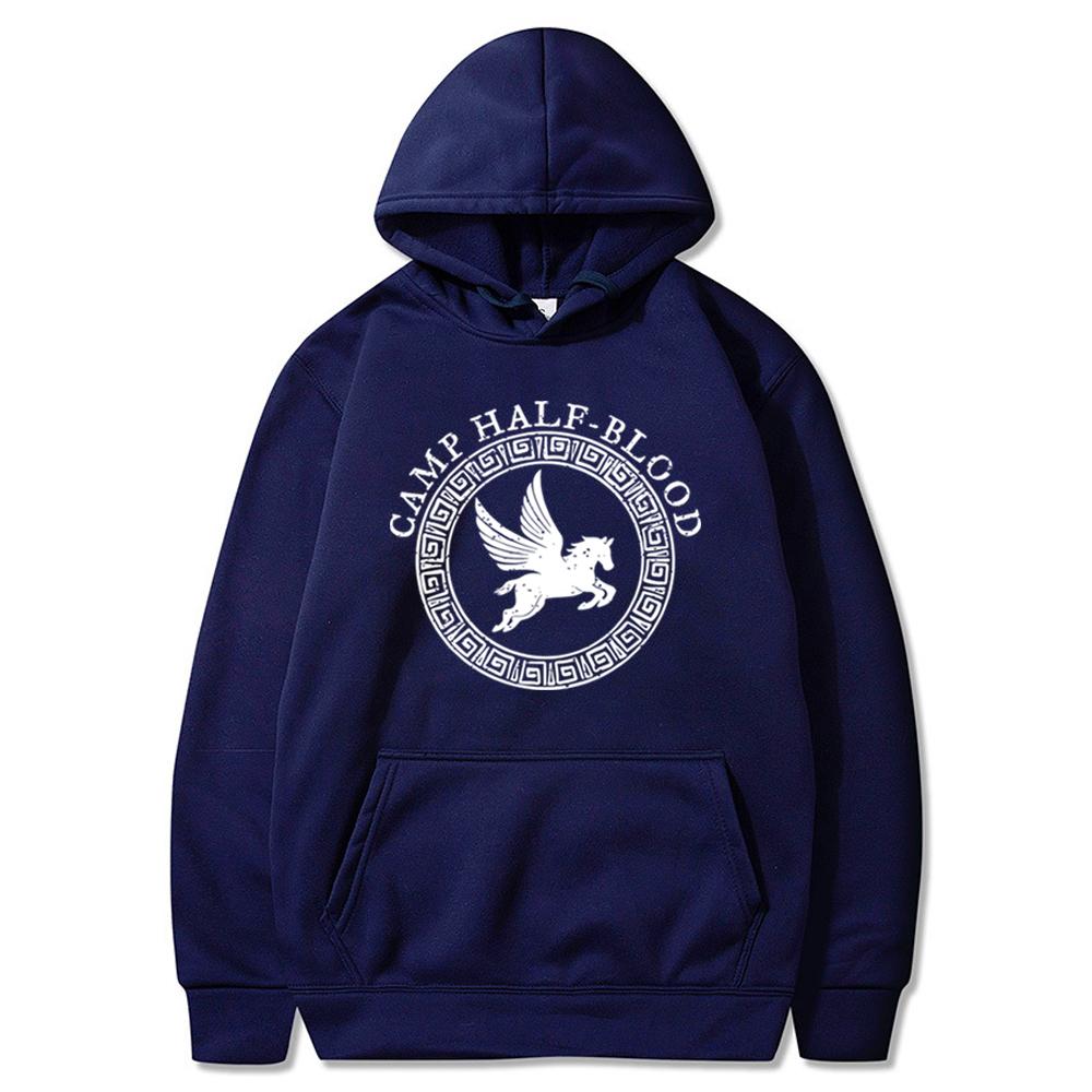Camp Half Blood Hoodie Percy Jackson und Olympian Sweatshirt Vintage Camp Half-Blood Hoodies Chronicles Branches Fans Tops S navy blau