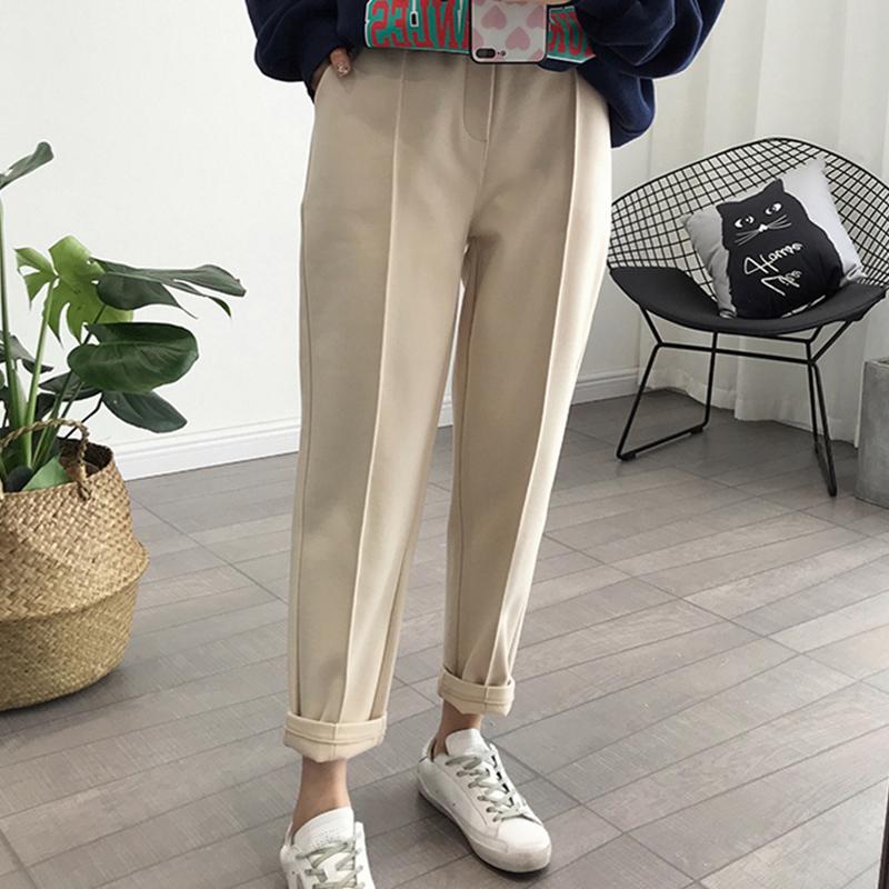 Herbst Winter Verdicken Frauen Bleistift Hosen Wolle Hosen Weibliche Harem Hosen Hohe Taille Lose Weiche Plus Größe Frauen Hosen Capris 6648 XXL beige