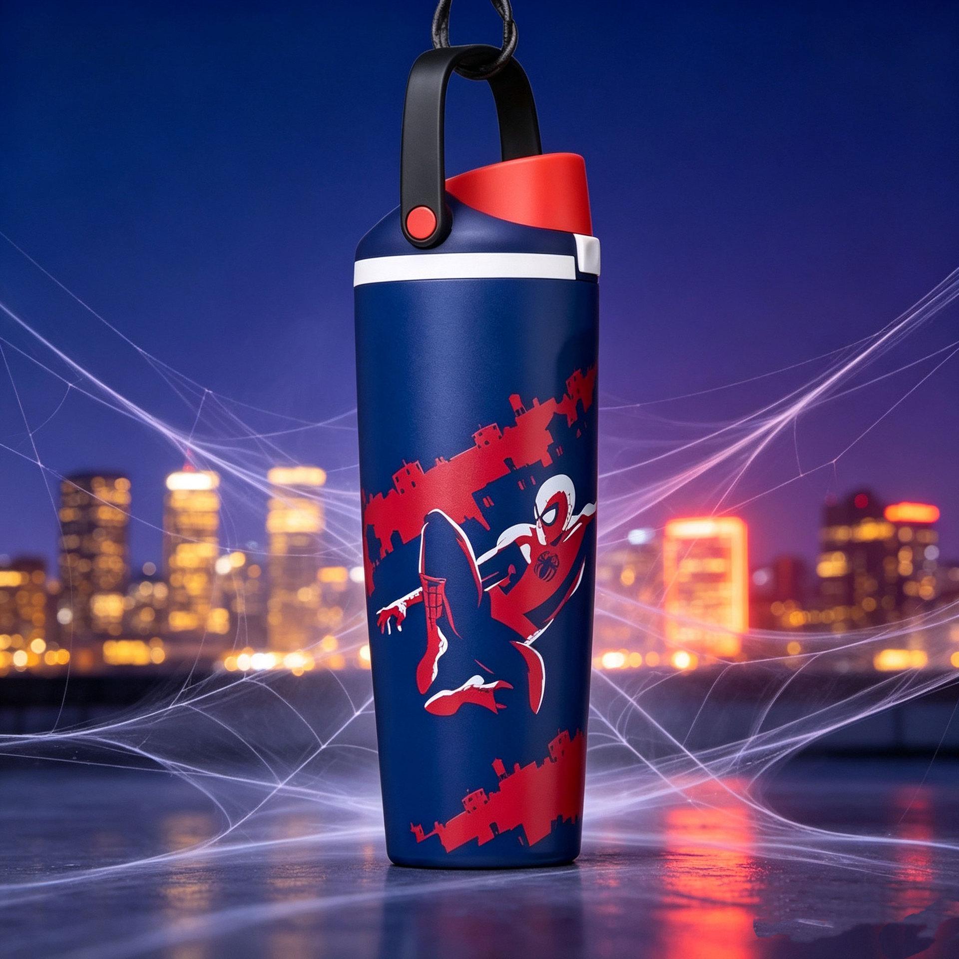 Owala Edelstahl-Isolierbecher Spider-Man tragbarer Becher mit Strohhalm Sport-Wasserflasche Spiderman