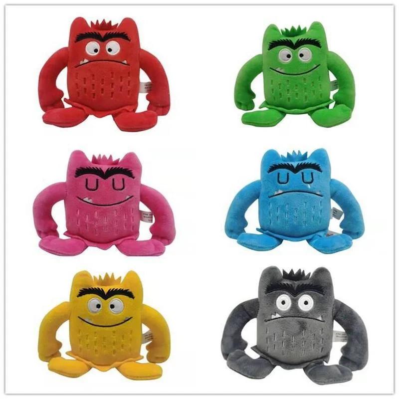 6 stücke Farbe Monster Emotion Plüsch Spielzeug Baby Beschwichtigen Emotion Plushie Niedliche Ausgestopfte Puppen Kind Weihnachten Geburtstag Geschenk niedlichen spielzeug