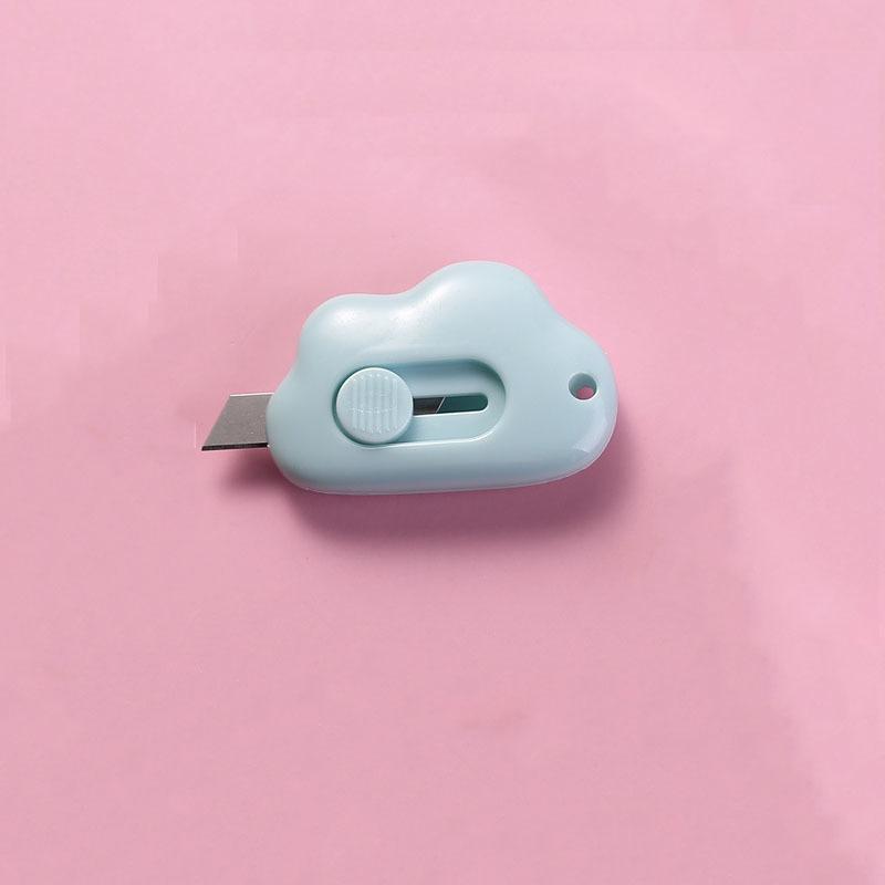 1 Stück Mini Pocket Cloud Art Universalmesser Kastenmesser Papierschneider Basteln Verpacken Nachfüllbare Klinge Schreibwaren blau