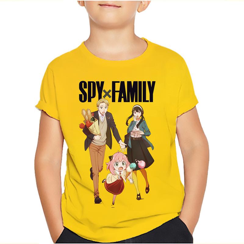 Spy x Familie T-Shirt Cartoon T-Shirts für Jungen Mädchen Lustiges T-Shirt Kinderkleidung Grafik T-Shirts Kinderkleidung 160 blau
