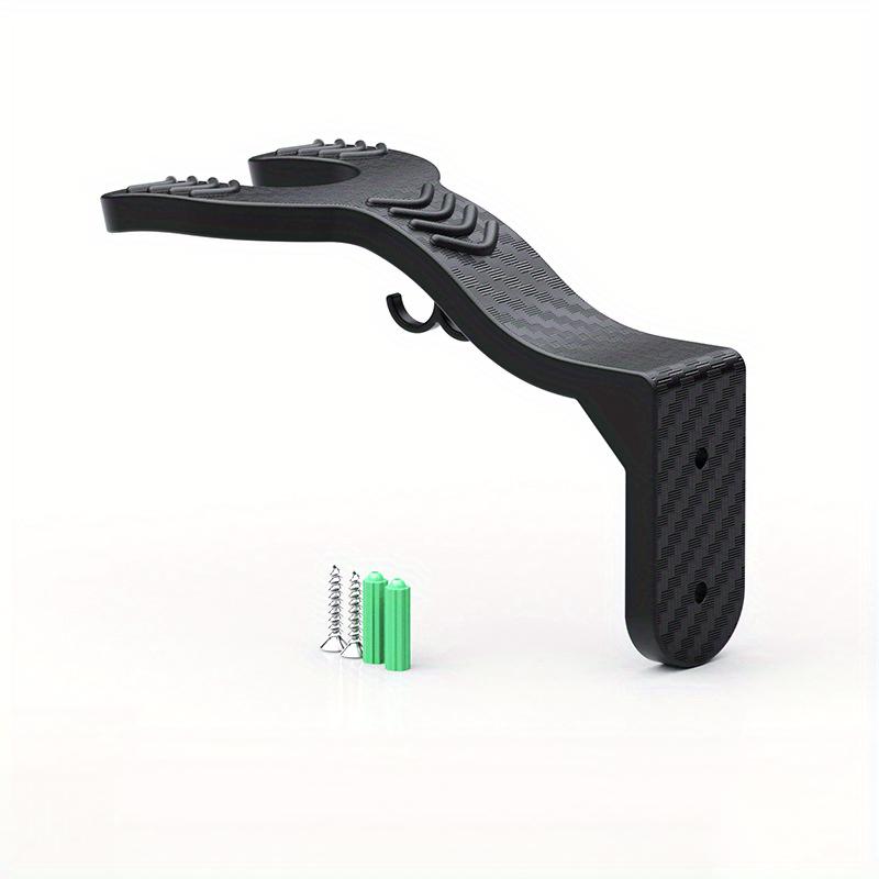 1 Stück Robuster ABS Wandmontierter Motorradhelmständer mit Schlüsselhaken Helm Aufbewahrungsorganizer für Helme, Fahrräder, Hüte & Schlüssel 1pc schwarz