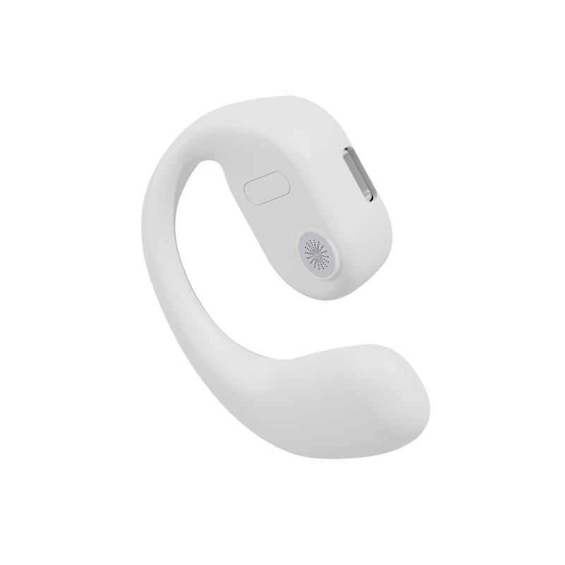 TWS Kabellose Kopfhörer Bluetooth 5.3 Ohrclip HiFi Stereo Headset Sport Ohrhörer Wasserdicht Einzel Ohrbügel Business Kopfhörer für Xiaomi Huawei weiß
