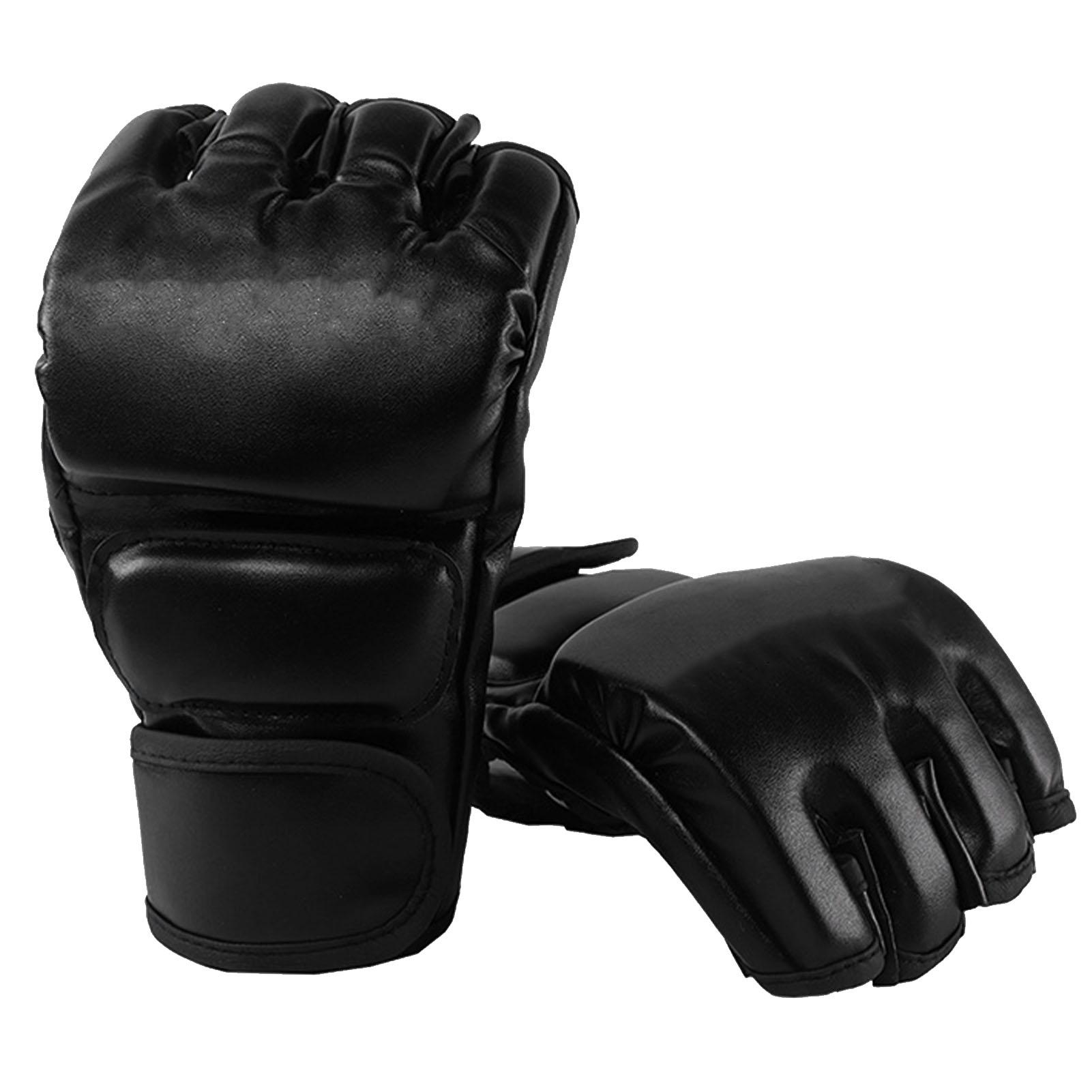 1 Paar Boxhandschuhe Stoßdämpfung Halbfinger-Stanzhandschuhe für Sanda-Training Muay Thai MMA