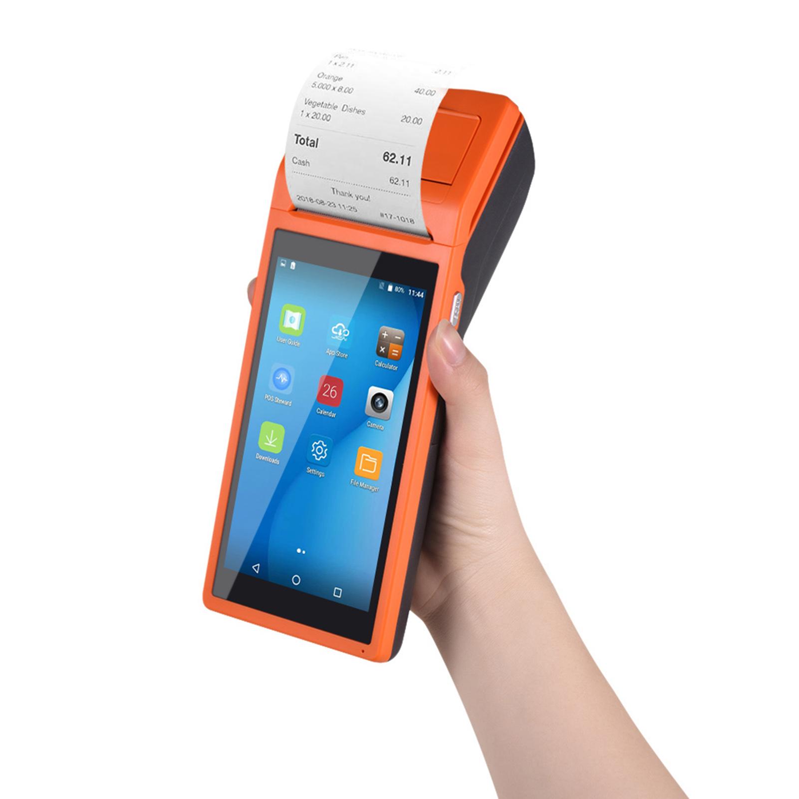 All-in-One-Handheld-PDA-Drucker, intelligentes POS-Terminal, drahtlose tragbare Drucker, intelligente Zahlung 3G&US Plug orange