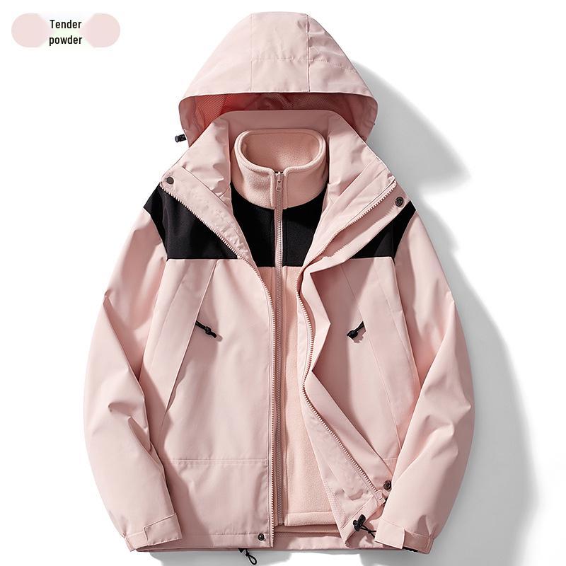 Winddichtes Wasserabweisendes 3-in-1 Herbst-/Winter-Jacken-Set für Herren & Damen M