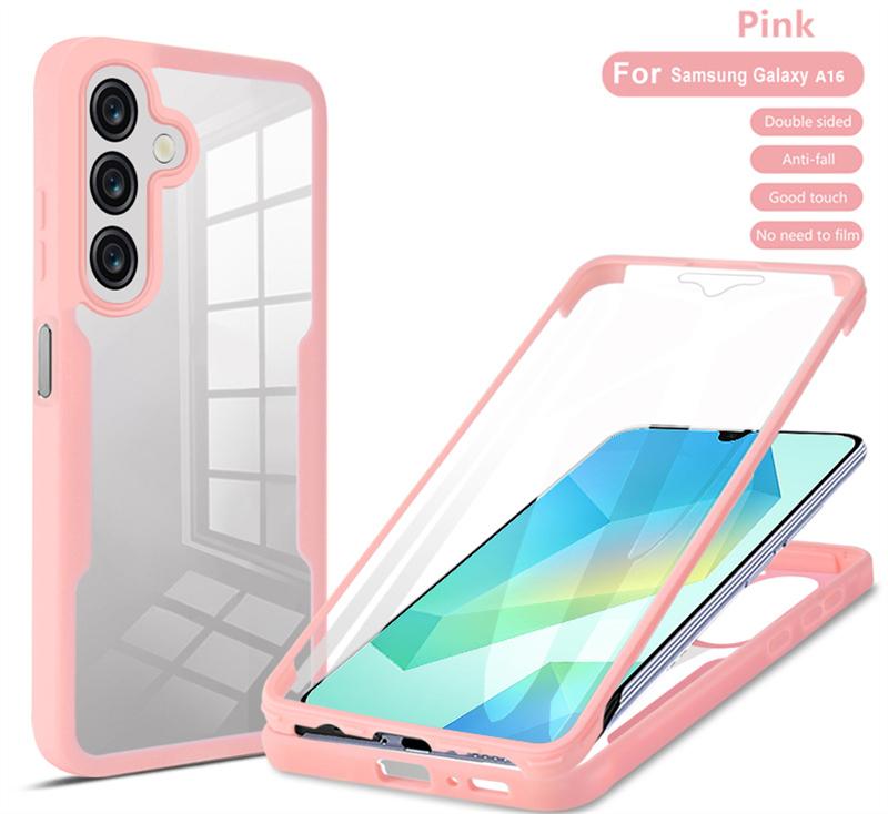360 Ganzkörperschutzhülle für Samsung Galaxy A16 A26 A36 A56 Displayschutzfolie Handyhüllen für Samsung Galaxy S25 Ultra Hülle For Samsung A56 rosa