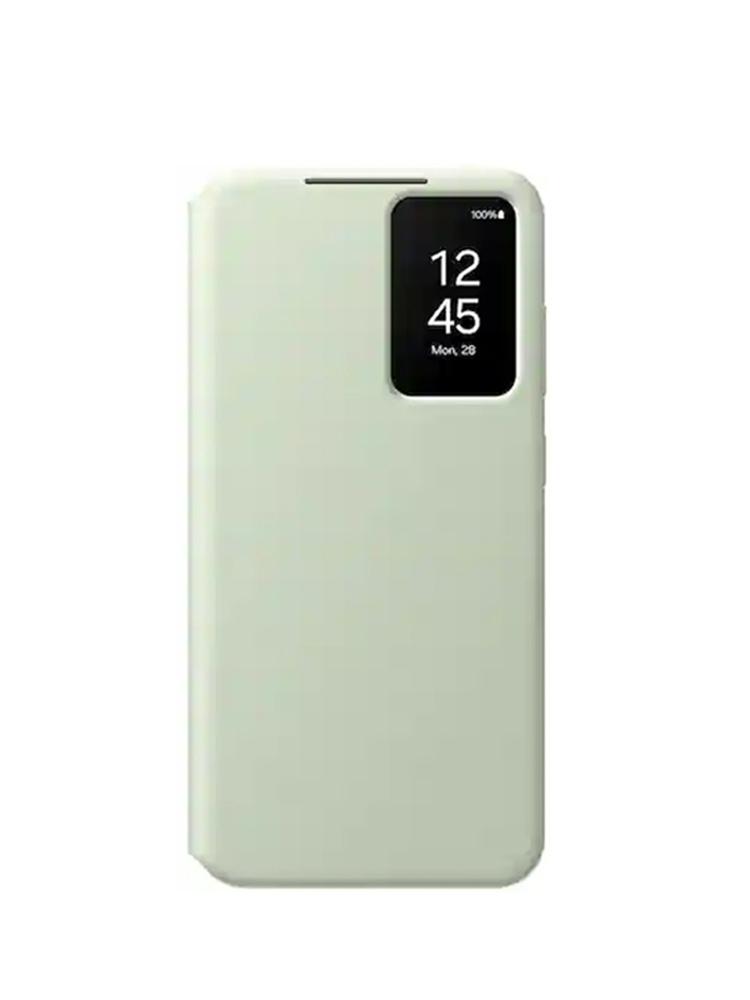Smart View Wallet Flip Case für Samsung Galaxy S24 S24+ S24 Plus SM-S921B SM-S926B Smart View Handyhülle For Galaxy S24 Plus hellgrüne