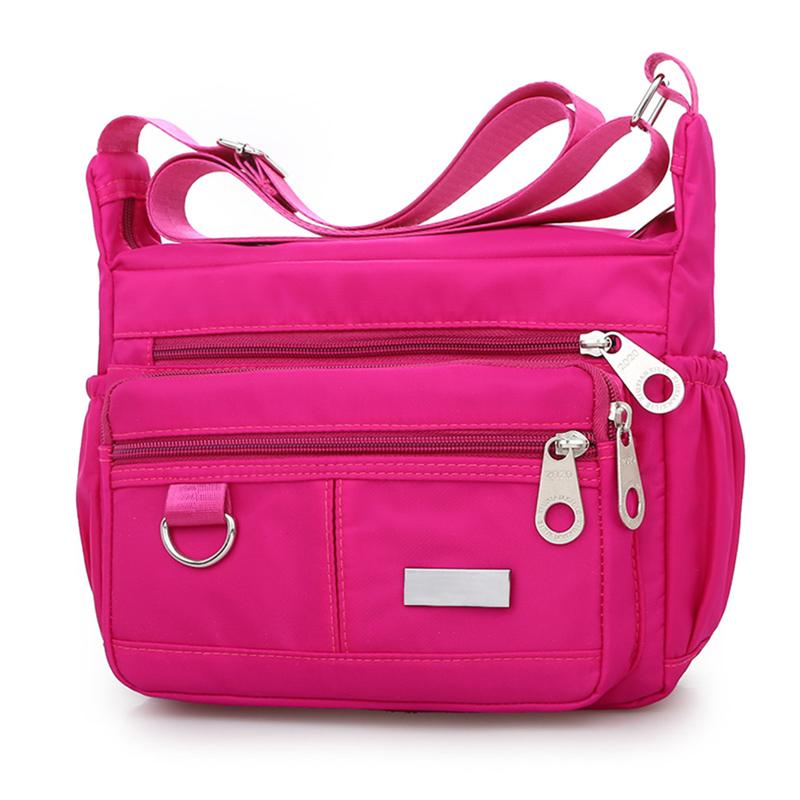 Casual Nylon Wasserdichte Zipper Umhängetaschen Frauen Handtaschen Oxford Leinwand Schulter Messenger Taschen Geldbörsen Handtaschen Bolso Mujer pink