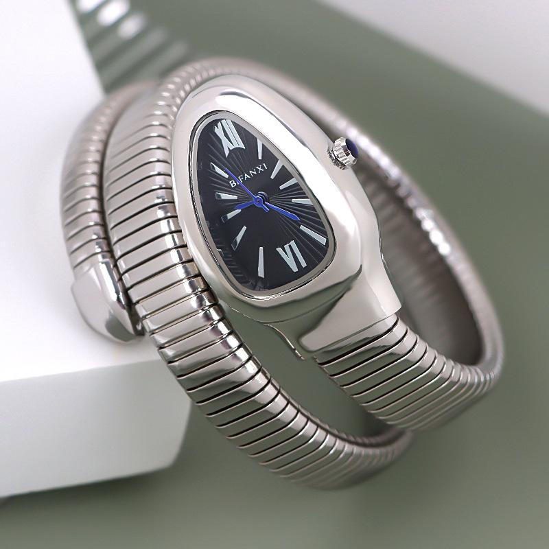 Mode AAA Klassisch Einfach Heiß Verkauft Schlange Quarz Uhr Damen Luxus Gold Stahl Uhr Glatt Kleid Wasserdicht Damen Uhr Uhrwerk