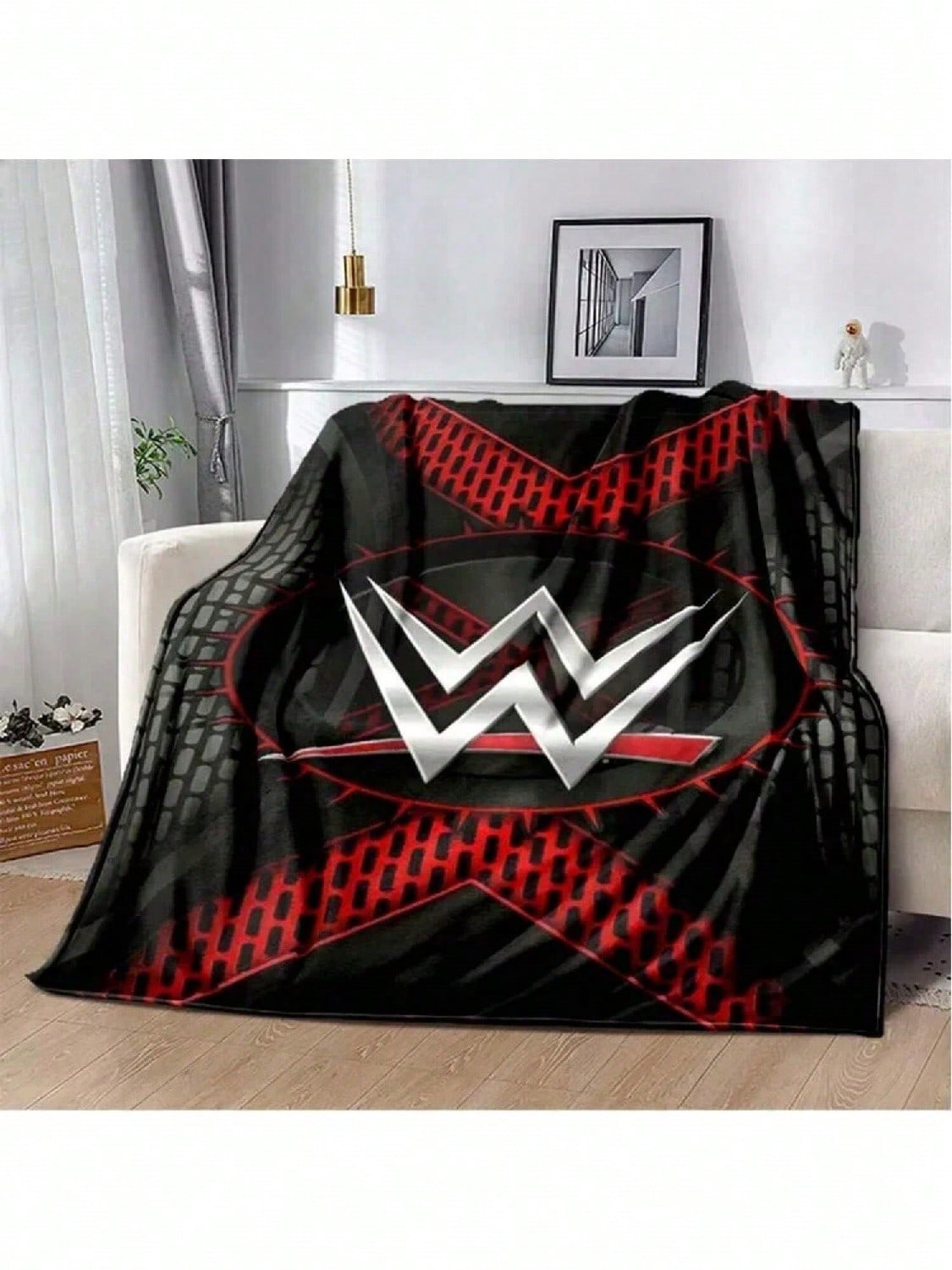 Wrestling Entertainment WWE Bedruckte Bequeme Weiche Decke Sofa Bett Zuhause Weiche Decke Warm Vier Jahreszeiten Tragbare Geschenkdecke 125X150CM graue
