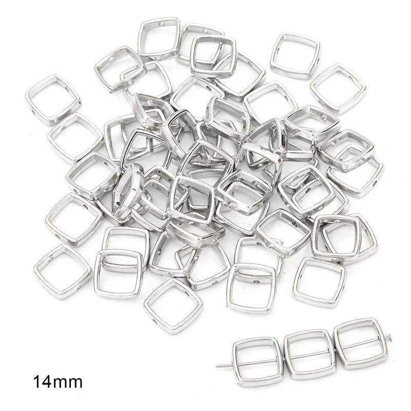 50 Stück CCB Liebe Herz Blume Quadrat Oval Kreis Rahmen Perlen Spacer Anschlüsse DIY Halskette Armband Ohrringe Anhänger Schmuckherstellung Zubehör 14mm römische silber