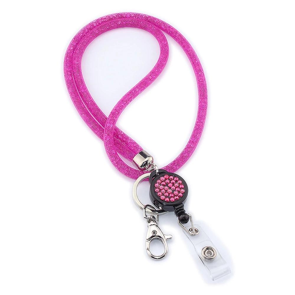Halter Krankenschwester Arzt Schlüsselanhänger Ausweishalter Clip Halskette Riemen Lanyard Ausweishalter Hängeseil rosa