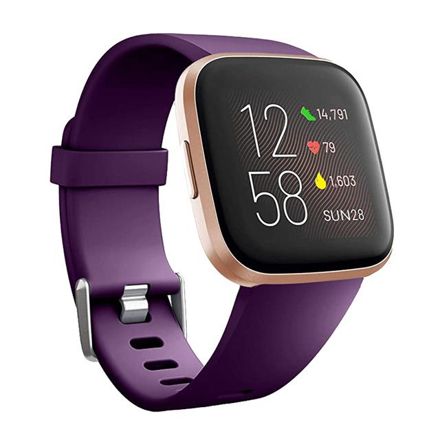Silikon-Ersatzband für Fitbit Versa 2 Smart Watch Zubehör Armband für Fitbit Versa/Versa Lite S-(140-190mm) black