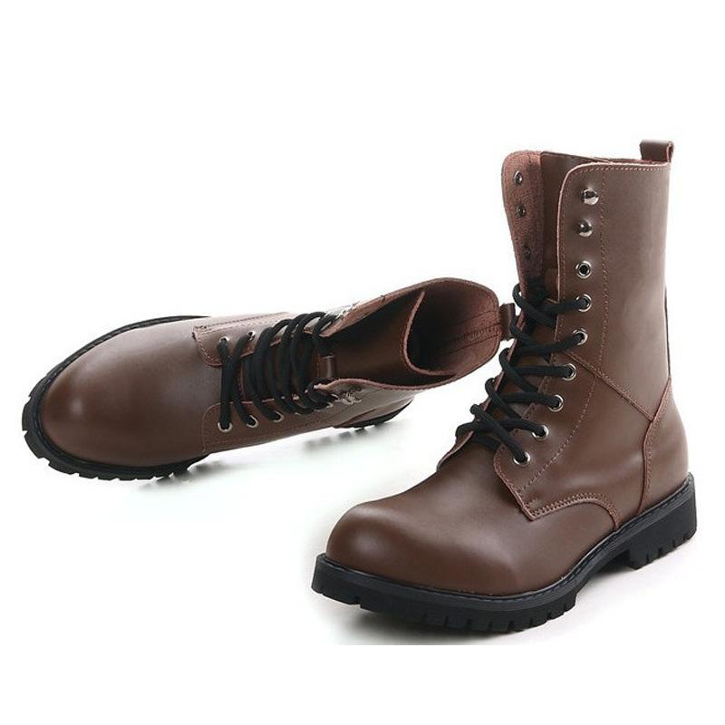 FiveFive Herrenstiefel aus Leder, wasserdicht, Stiefelette, Outdoor-Arbeitsschuhe 44 braun