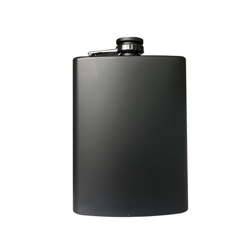 8oz 304 Edelstahl Whiskyflasche Wodkal Flachmann Schwarzer Körper Alkohol Likör Taschenkrug smooth schwarz