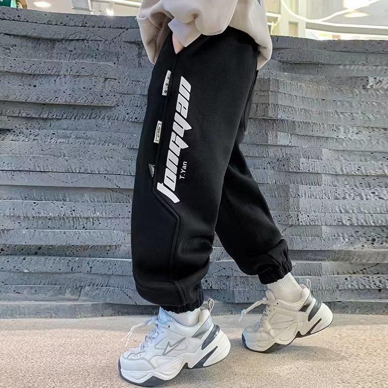 Kleinkind Kinder Jungen Hosen Elastische Taille Hosen Säugling Baby Jogger Hosen Sweatpant Baumwolle Hosen Kinder Casual Bottom für 170 schwarz