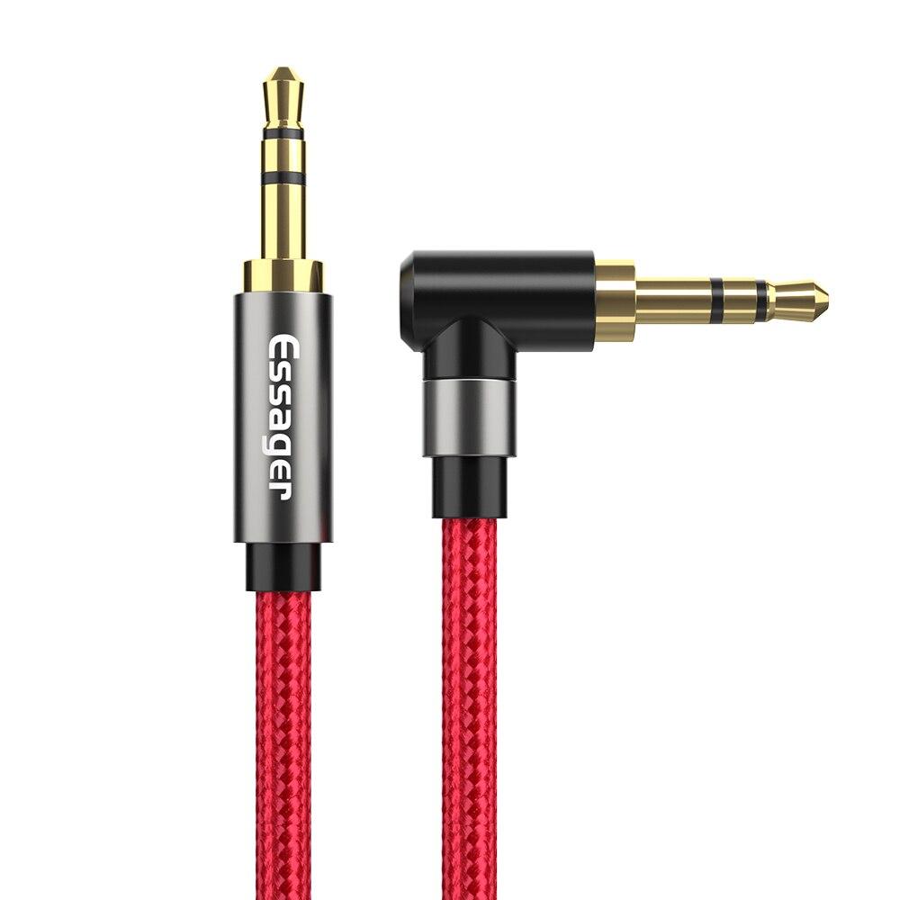 Essager AUX-Kabel 3,5 mm Klinke Audiokabel für Lautsprecherkabel Kopfhörer Auto 3,5 mm Klinke Hifi Aux Adapterkabel für Xiaomi mi Laptop 1.5m rot