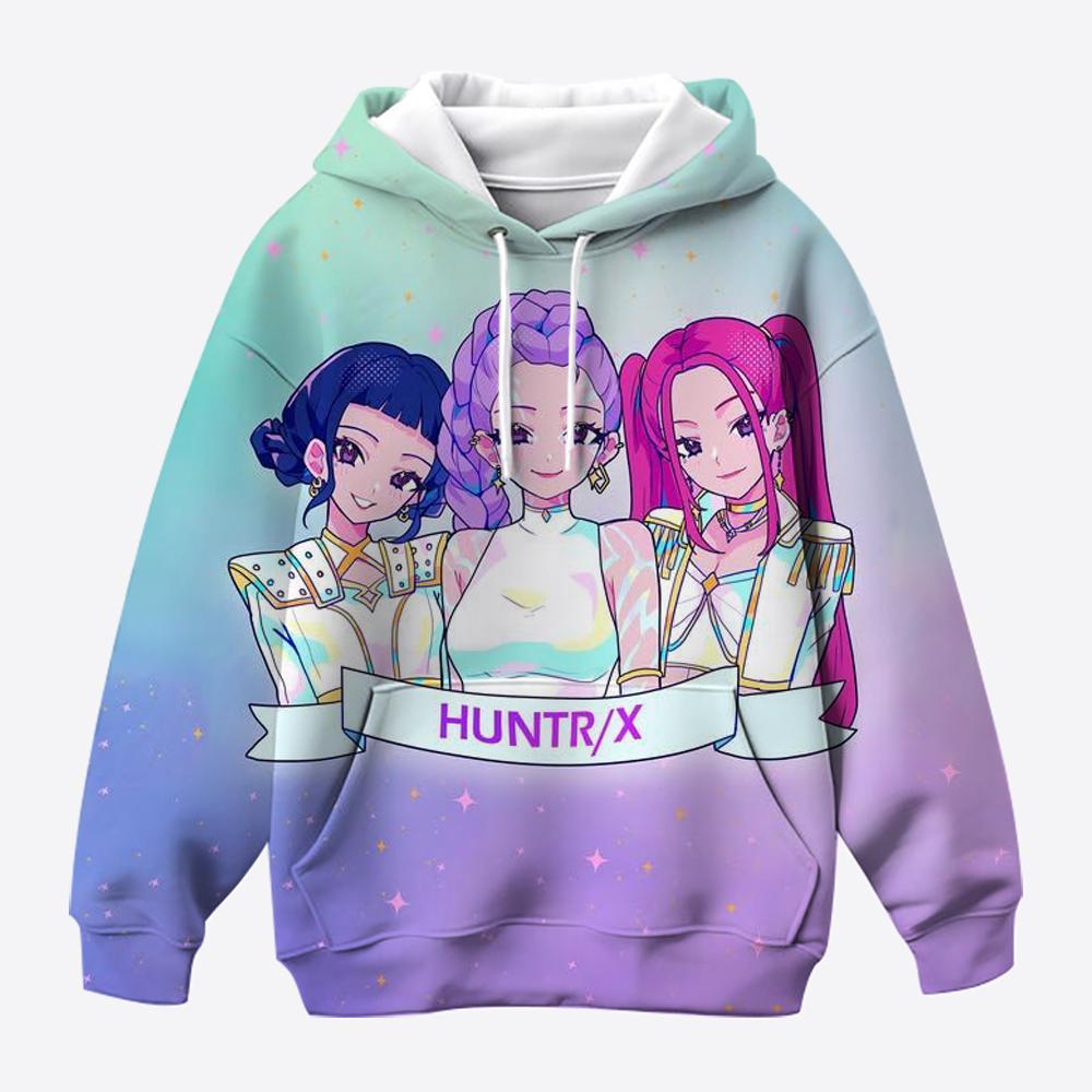 Kinderbekleidung Kpop Dämonenjäger Rumi Grafik Kleidung Kind Mädchen Pullover Hoodie Neue Mode Lässige Hoodies Mädchen Outfits 130