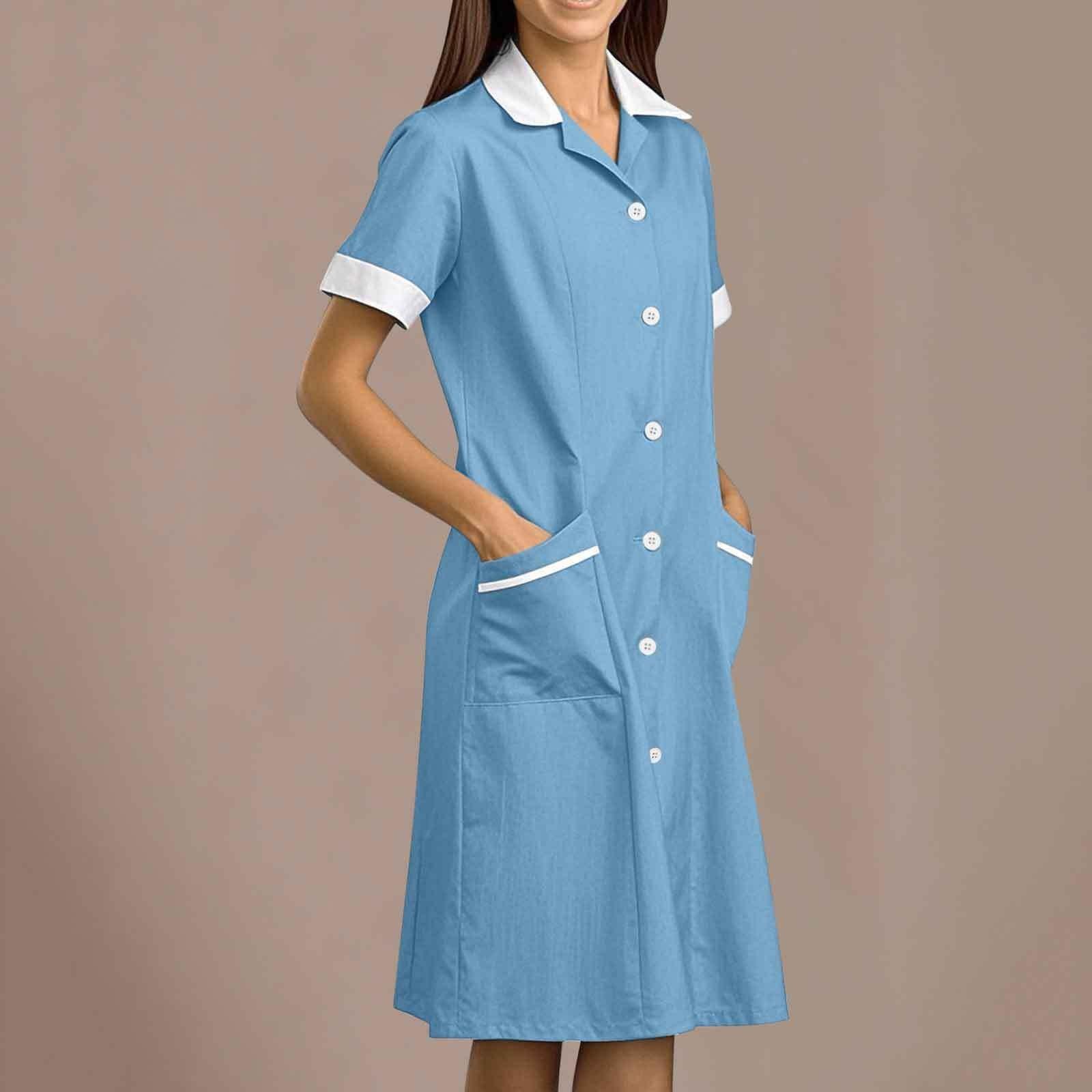 Damen Modische Pharmazeutische Uniform Uniform Lang- und Kurzarm Slim Fit Arbeitskleidung M