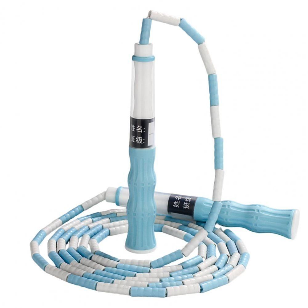 Signable Soft Bead Springseil, verstellbare Länge, segmentiertes Fitness-Springseil, Gewichtsverlust, Fitness blau