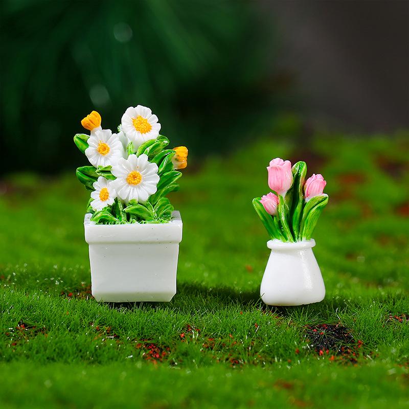 Künstliche Blumen Künstliche Blumen SukkulentenTopfpflanzen Kunstharzhandwerk Puppenhaus Desktop Mini-Ornamente Two in a set