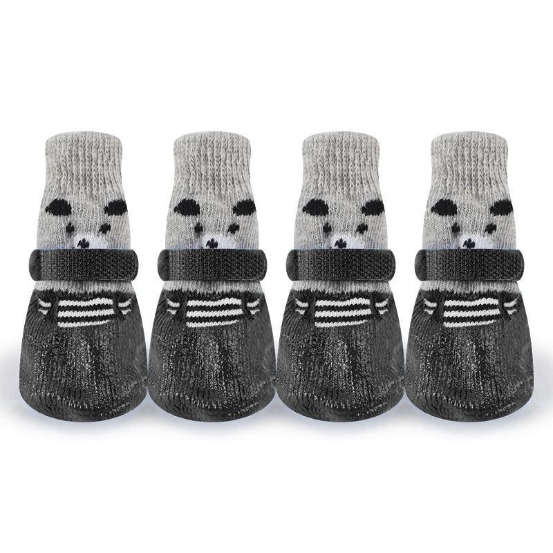 Warme Winterschuhe für kleine und mittelgroße Hunde, Gummi-Baumwollsocken, rutschfeste Schneestiefel für Haustiere, Hundezubehör L