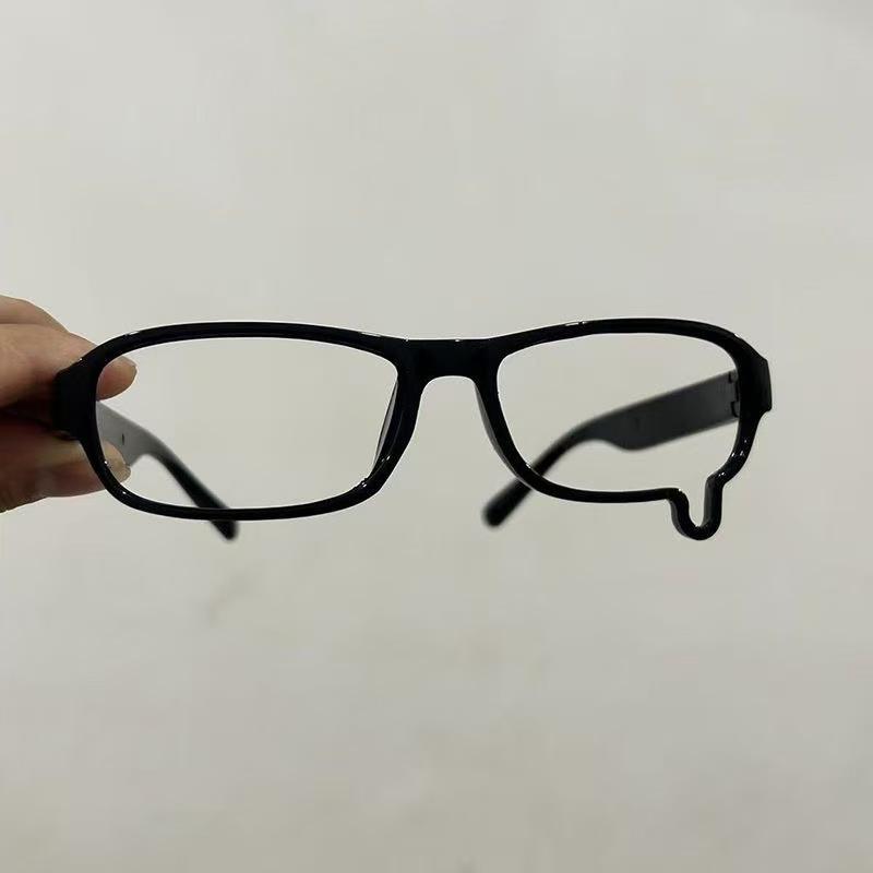 Neue weinende tropfende Tränen Brille für Männer und Frauen Schwarzer Rahmen mit Tränenförmiger Brille Vintage Trendige Dekorative Brille Einfache Gläser