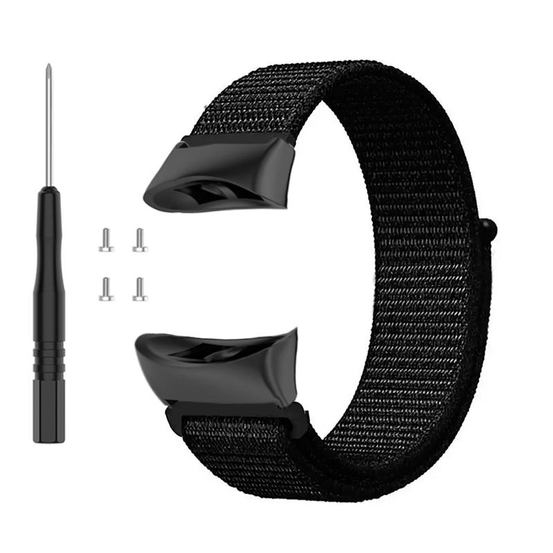 Nylonarmband kompatibel mit Garmin Forerunner 45 45S Uhrenarmband für Garmin Swim 2 Smartwatch Ersatzarmbandzubehör Metallanschlüsse schwarz