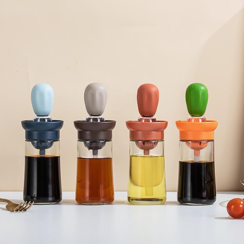 BBQ Werkzeug Öl Flasche Mit Silikon Pinsel Öl Spray Backen Grill Grill Öl Spender Kochgeschirr Backen Küche Zubehör grün