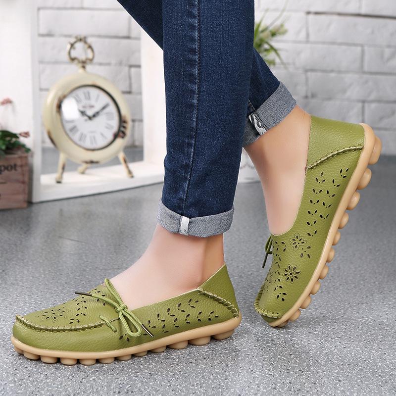 Damen Flache Schuhe Mode Damen Freizeitschuhe Atmungsaktive Damen Loafer Flacher Komfort Mama Schuhe Damen 44 grasgrüne