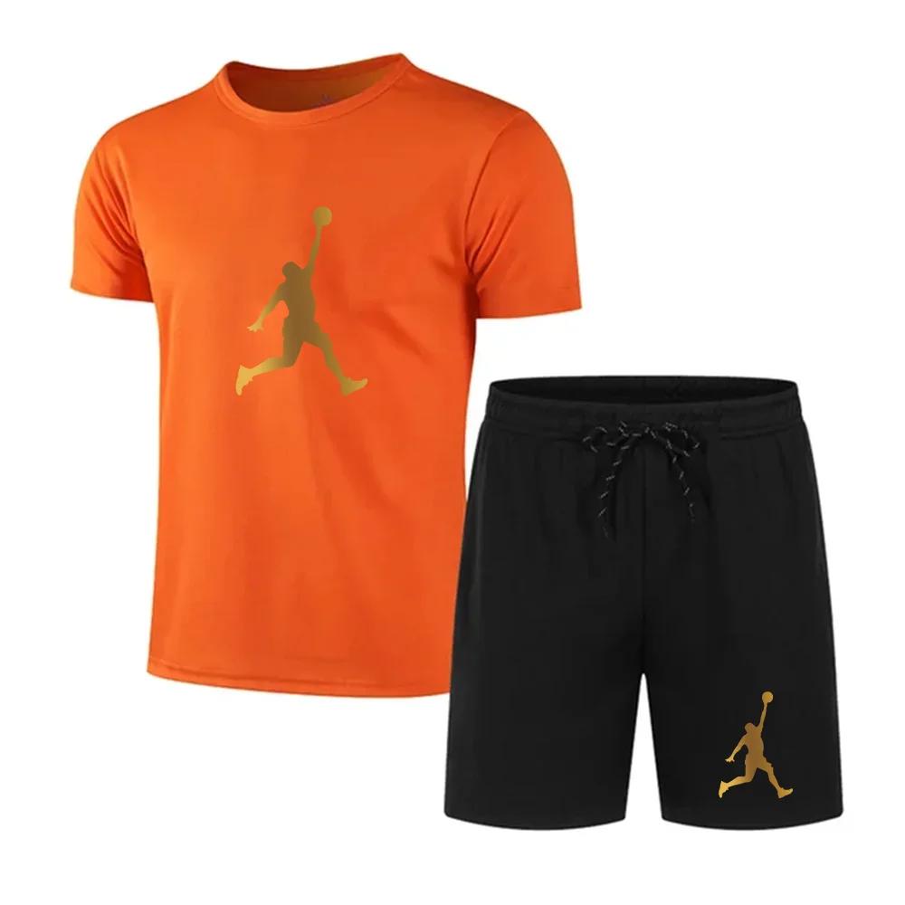 Sommermode bedrucktes Herren-Shorts-Set Schnelltrocknendes, atmungsaktives Sport-Set Kurzarm-T-Shirt-Set Herren-Jogging-Set XXXL