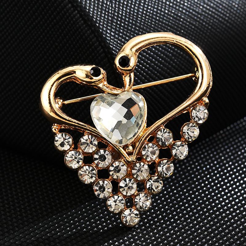 Brosche High-End Sense Nische Licht Luxus Anzug Schleife Strass Corsage High-End Legierung Kreative Kleidung Zubehör black