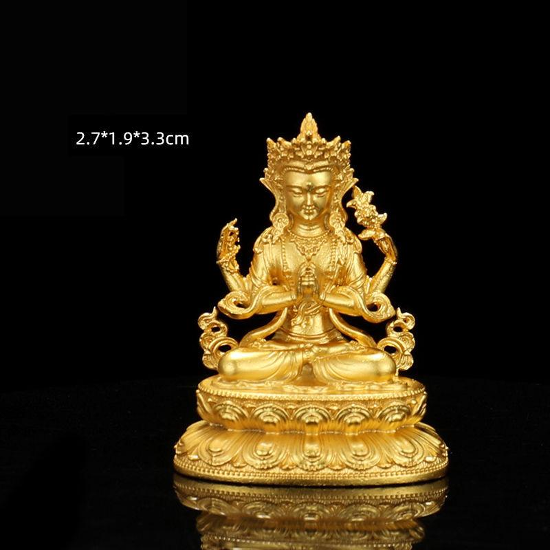 Buddha Segne Reine Kupferstatue von Sakyamuni Manjushri Medizin-Buddha 1 Zoll, Mini-Opfergabe und Opfergabe Kleine Buddha-Statue 1 Stück