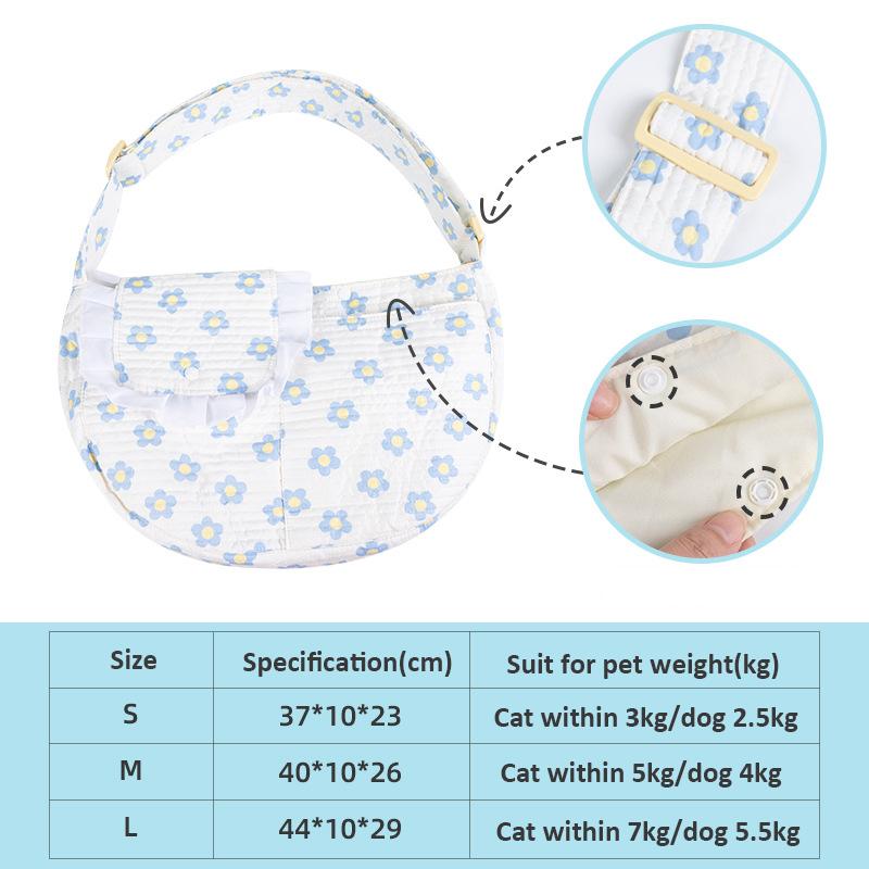 Tragetasche für Hunde und Katzen, für Reisen im Freien, Schultertasche für Katzen und Welpen, Einzel-Komfort-Sling-Handtasche, Tragetasche, Zubehör für Kätzchen, Hunde und Katzen S white
