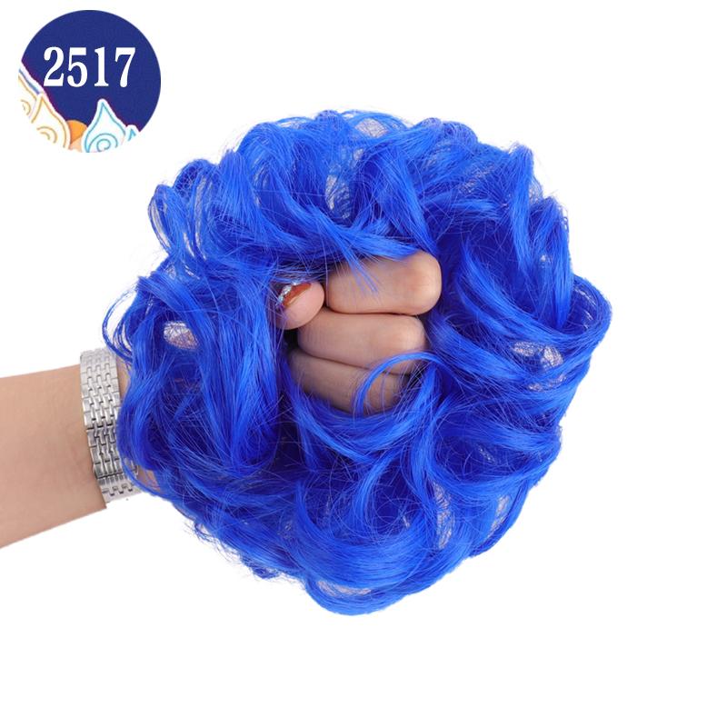Haarknoten, Haarteil, dunkelbraun, Messy Bun, Haarverlängerung, für Damen, gewellt, lockig, Hochsteckfrisur, Haargummi, elastisch