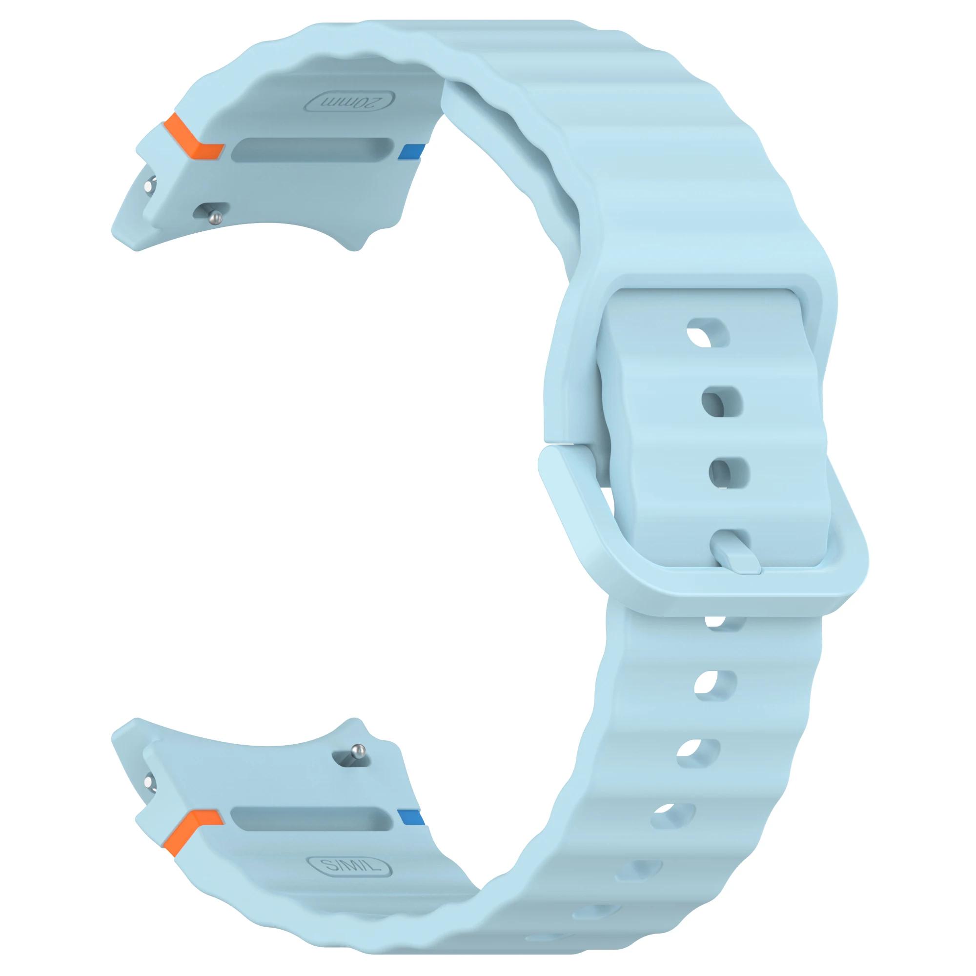 Band für Samsung Galaxy Watch 7/FE/5 Pro/6/4 Classic 44 mm 40 mm Silikon-Sportarmband Correa Galaxy Watch 7 Strap Galaxy Watch 7 40mm hellblaue