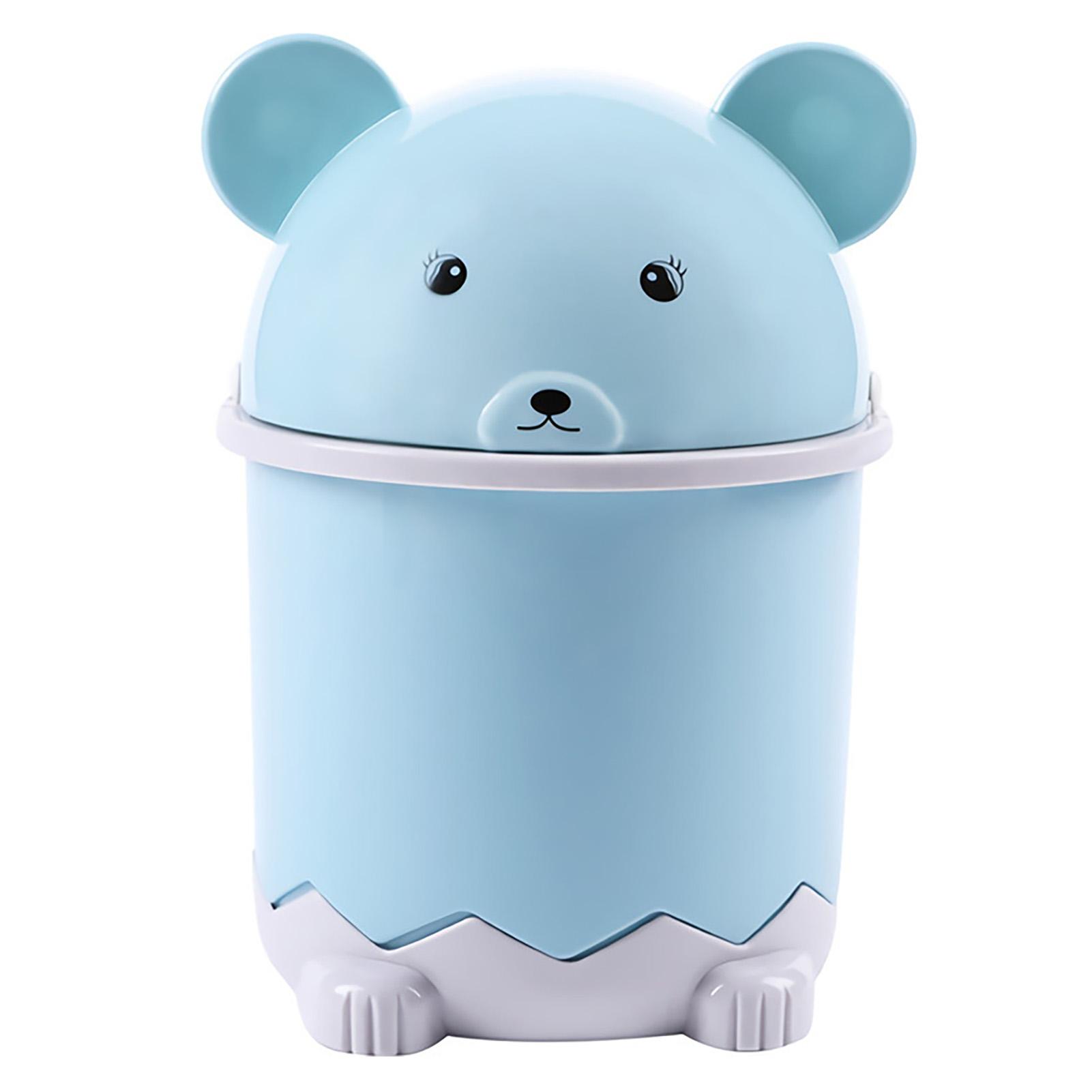 Cartoon Desktop Mülleimer Klappdeckel PP Multifunktional Niedlicher Desktop Mülleimer für Wohnzimmer