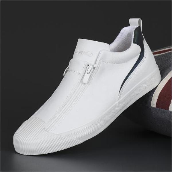 Neue Schuhe Herren Schuhe Mode Schuhe Herbst Doppel-reißverschluss Casual Schuhe Herren Board Schuhe Vielseitig Trend 43 weiß