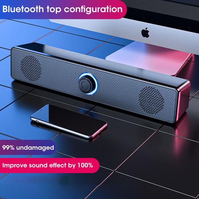 Heimkino-Sound Tragbarer Bluetooth-Lautsprecher 360° Surround Soundbar Computerlautsprecher für TV Subwoofer Stereo-Musikbox wire version schwarz