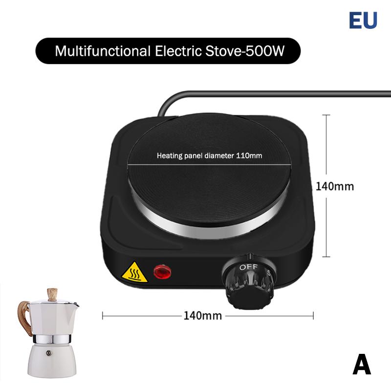 Elektrische Kochplatte 500W 1000W Einzel-Tischkocher Tragbar für schnelle leckere Mahlzeiten in kleinen Küchen A 500W schwarz