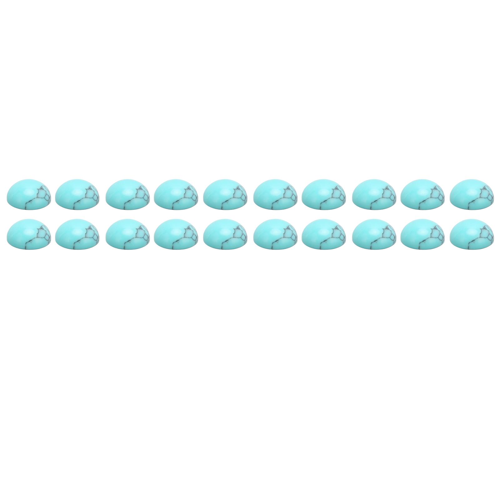 20 Stück Natürliche Halbrunde Perlen Set DIY Schmuckzubehör Paket Rohstein Perlen Kit 8mm