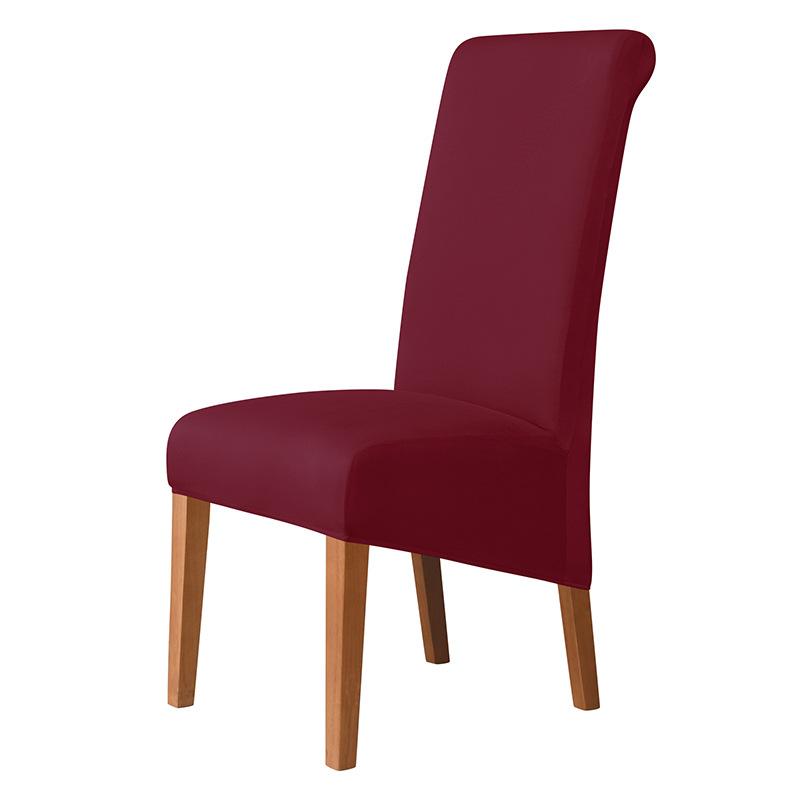 Einfarbiger Stuhlbezug mit hoher Rückenlehne, XL-Größe, hohe Elastizität, glatter Stoff, Stuhlhussen für Esszimmer, Küche, Stretch, Heimdekoration 1pc weinrot