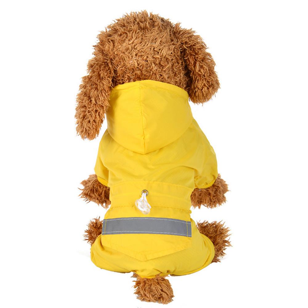 Hunde-Regenmantel, reflektierend, wasserdicht, mit Kapuze, für Welpen, Katzen, Tarnung, Regenmantel, Haustierkleidung S gelb